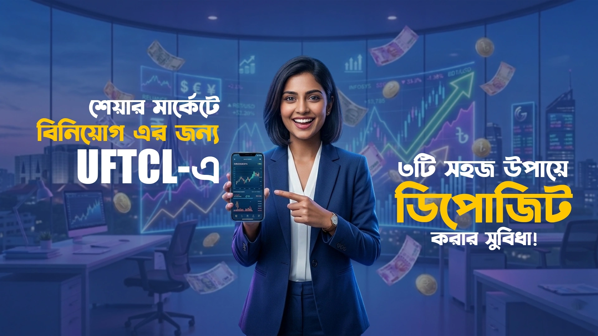 দ্রুত ও নিরাপদ ডিপোসিট | UFTCL Cash, Bank &amp; bKash Method Explained